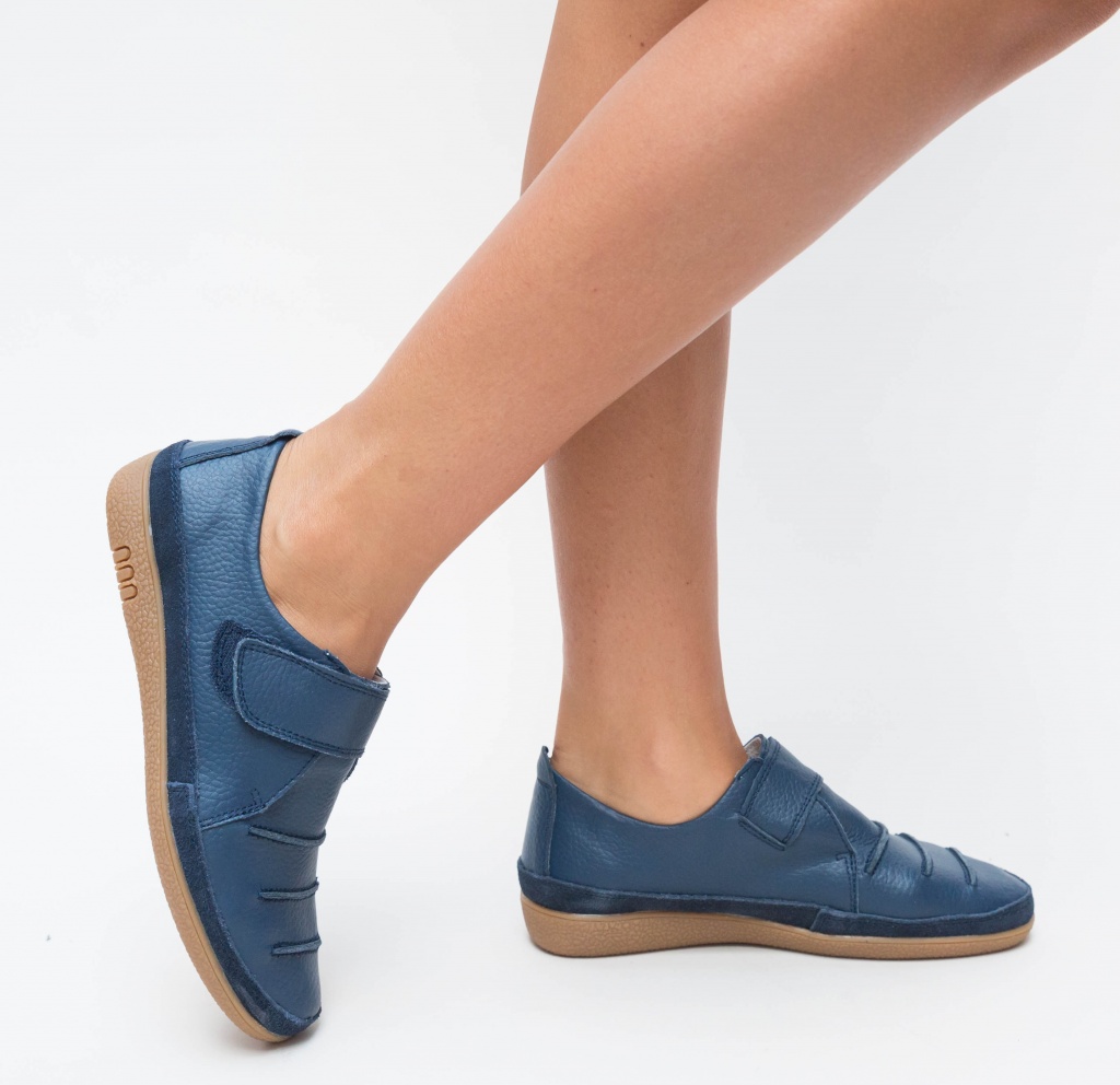 Pantofi casual bleumarin cu varful usor rotunjit pentru tinute comode de zi Artur