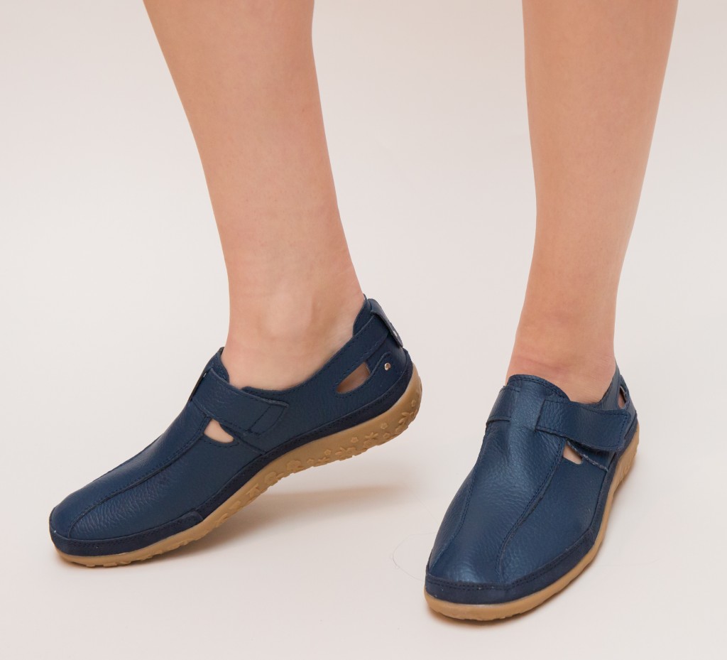 Pantofi dama casual albastri lejeri de toamna extrem de confortabili si de stilati Teos