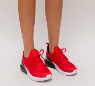 Pantofi sport rosii ieftini de toamna-primavara prevazuti cu o talpa comoda de spuma Yerduc