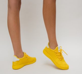 Adidasi femei galbeni pentru toamna-primavara cu talpa comoda de spuma Zoha