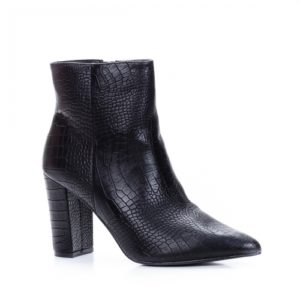 Botine elegante negre dama pentru toamna primavara Ianita -rl din piele eco cu toc de 8cm